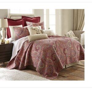 Levtex Spruce Paisley Reversible 3-Pc. Quilt Set, Full/Queen - Red